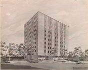 Architectural drawing of Greene Residence Hall